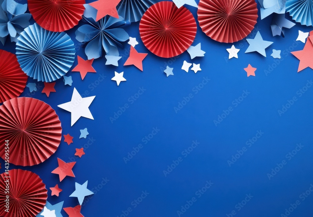 Obraz premium Vibrant Paper Decorations in Red, White, and Blue