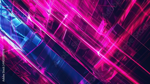 Cyan et magenta radieux, esthÃ©tique de glitch-art, superpositions lumineuses, lignes gÃ©omÃ©triques Ã©lÃ©gantes, accents nÃ© photo