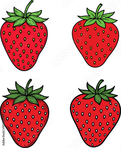 Illustration of strawberry  vector art