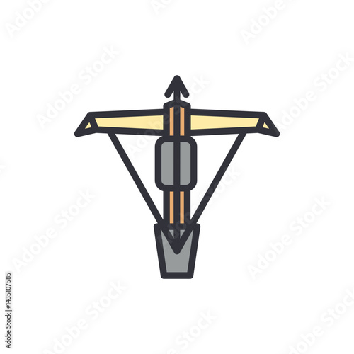 Crossbow colored icons, minimalist vector illustration ,simple transparent graphic element .Isolated on white background