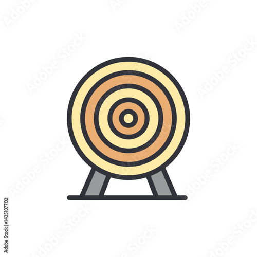 Target practice colored icons, minimalist vector illustration ,simple transparent graphic element .Isolated on white background