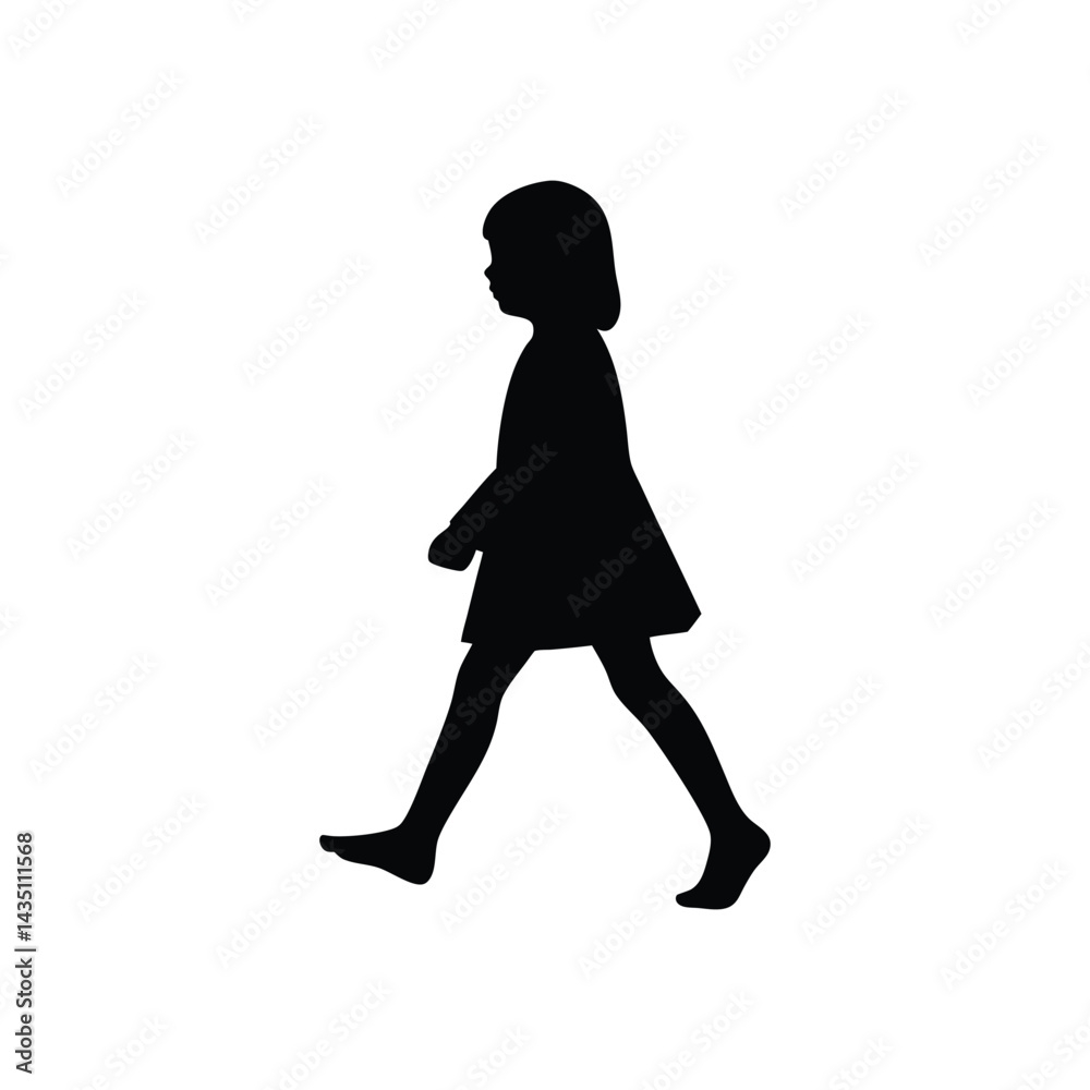 Fototapeta premium cute girl walking biomechanics silhouette