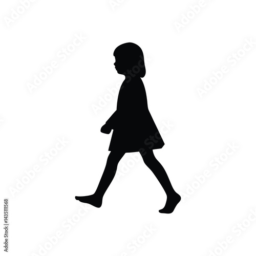 cute girl walking biomechanics silhouette