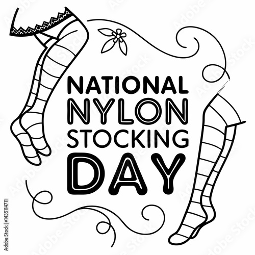 NATIONAL NYLON STOCKING DAY vector illustration