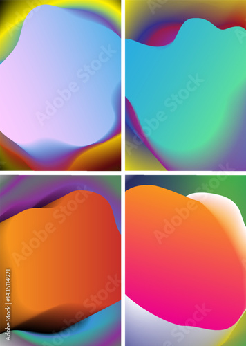 Abstract background with fluid blend spectrum gradient and vibrant colorful vibrations liquid organic shape