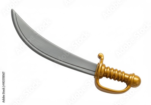 A pirate sword toy with golden handle design isolated on white background