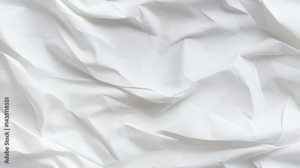 Fototapeta premium Textured white wrinkled fabric background for creative projects.