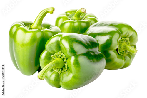 green bell pepper isolated on white background