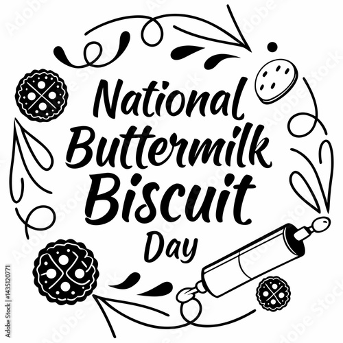NATIONAL BUTTERMILK BISCUIT DAY vector illustration