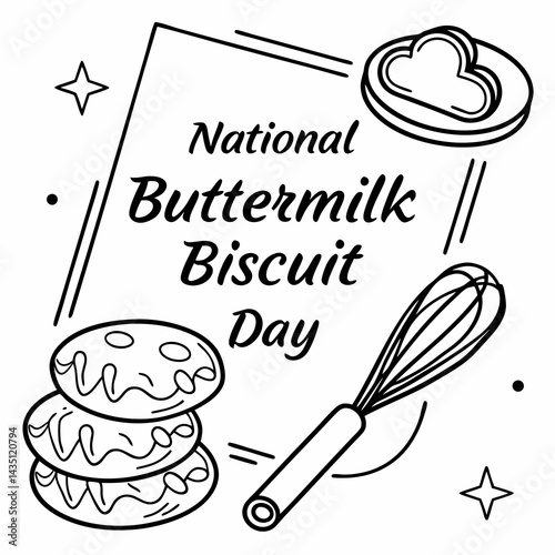 NATIONAL BUTTERMILK BISCUIT DAY vector illustration