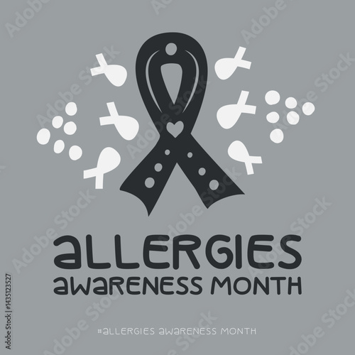 Allergies Awareness Month, Vector Illustration Awareness Design.