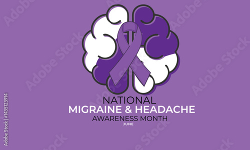 National Migraine & Headache Awareness Month. background, banner, card, poster, template. Vector illustration.