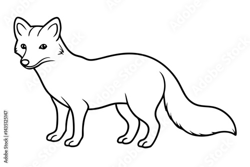Sleek Arctic Fox Silhouette