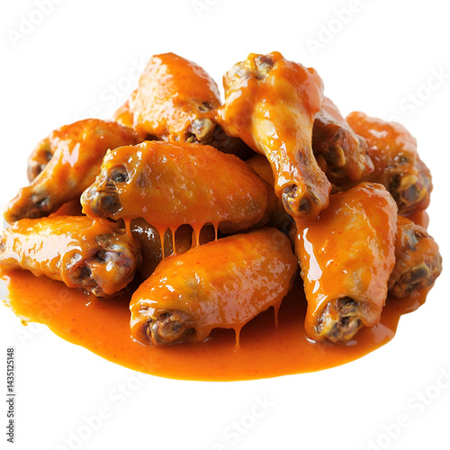 Urban Flavor Authentic Buffalo Wings on white background 