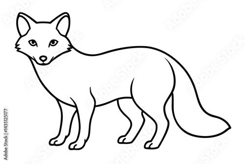 Sleek Arctic Fox Silhouette