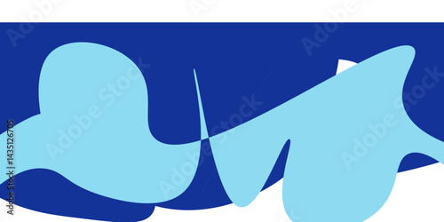 PrintaSeparator shape for website. Curve Lines and Wave divider for Top or Bottom Page. Frame of header with two blue colors