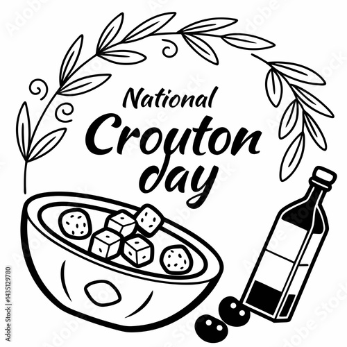 NATIONAL CROUTON DAY vector illustration