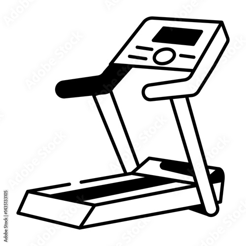 A sketchy style icon showing a treadmill machine 
