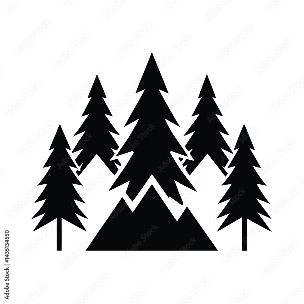 Fototapeta premium Nature Inspired Mountain Pine Tree Vector