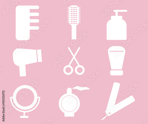 simple salon icon collection design