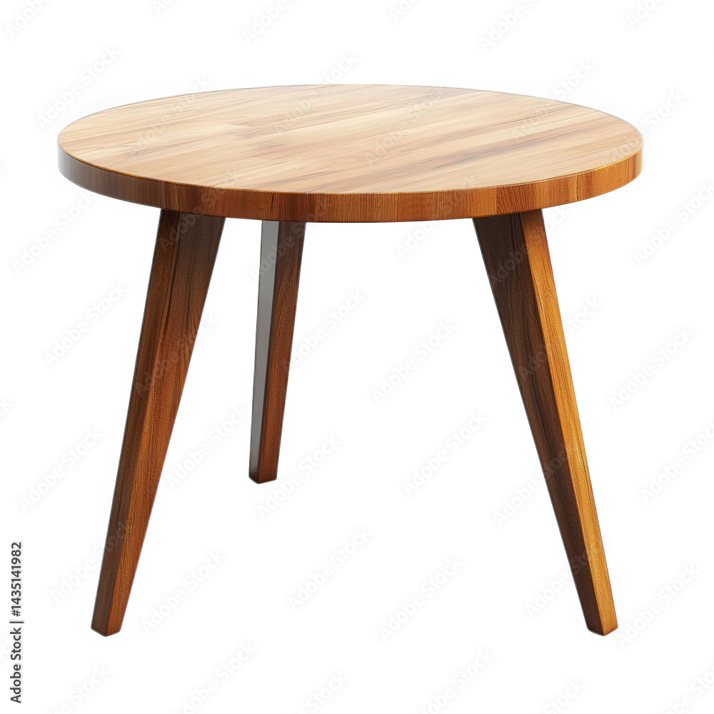 round wooden table with a smooth surface and three tapered legs. designed for various settings like dining. coffee. or casual gatherings its natural wood finish adds warmth and style. making it a vers round wooden table with a smooth surface and three tapered legs. designed for various settings like dining. coffee. or casual gatherings its natural wood finish adds warmth and style. making it a vers