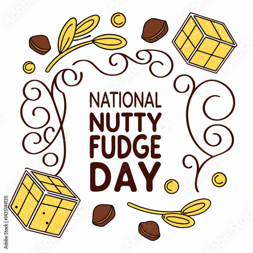 NATIONAL NUTTY FUDGE DAY vector illustration