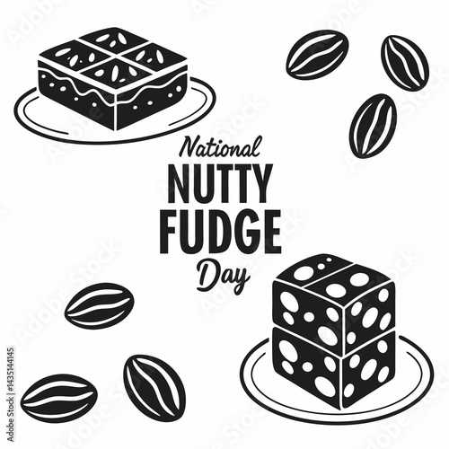 NATIONAL NUTTY FUDGE DAY vector illustration