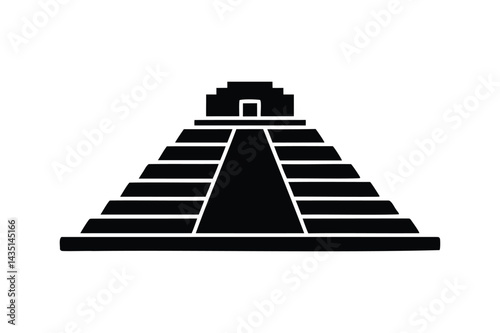 Castillo pyramid icon silhouette