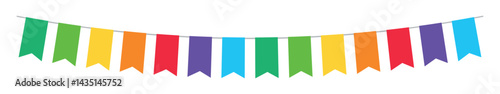 Multicolored pennant garland