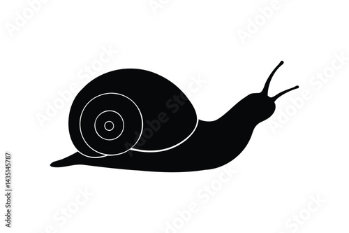 Empty land snail icon silhouette on white background