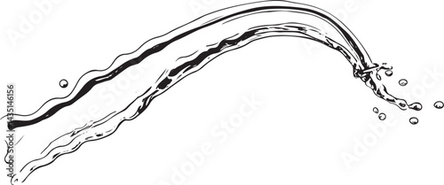 water splashing hand draw