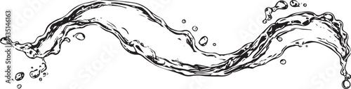  splashing water release, black and white