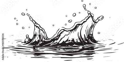  water falling from above hand draw