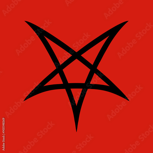 Esoteric occult pentagram, magic signs. Demon pentacle tattoo, magic mason seal, satan pentagram line vector symbols set. Alchemy, witchcraft esoteric or occult signs with pentagram stars in circle