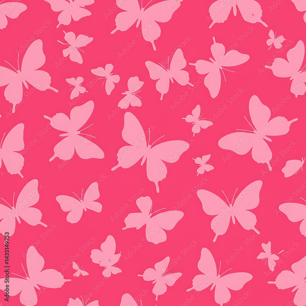 Obraz premium Pink Flutter: A Silhouetted Dance AI Generated