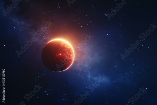 A vibrant view of a celestial body in space.