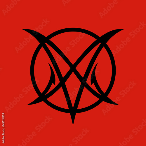 Esoteric occult pentagram, magic signs. Demon pentacle tattoo, magic mason seal, satan pentagram line vector symbols set. Alchemy, witchcraft esoteric or occult signs with pentagram stars in circle