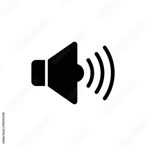 Wallpaper Mural Amplification Icon: Sound Wave Emission Representation in a Minimalist Visual Style Torontodigital.ca