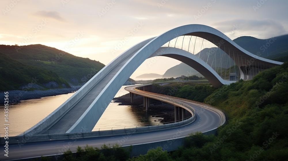 Obraz premium Modern Bridge Landscape