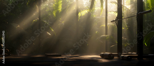 Fototapeta Naklejka Na Ścianę i Meble -  Tropical Fitness Haven