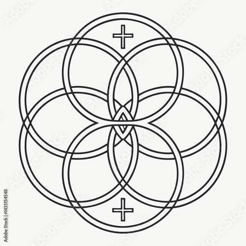 Wireframe-structure-of-overlapping-crescents 