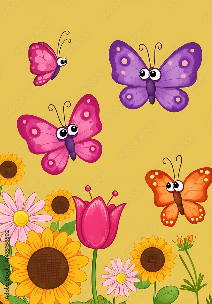 Whimsical Flutter: Springtime Bloom AI Generated Whimsical Flutter: Springtime Bloom AI Generated