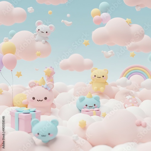 Pastel Dreamscape: Cloud Kingdom AI Generated