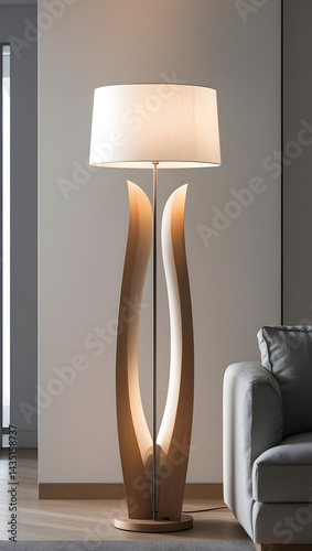 modern design of a floor lamp