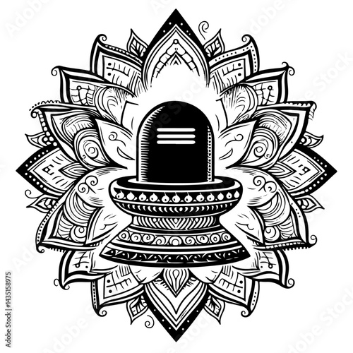 God Shiva Set of Rangoli design concept of line drawing isolated on white background 1 (20)