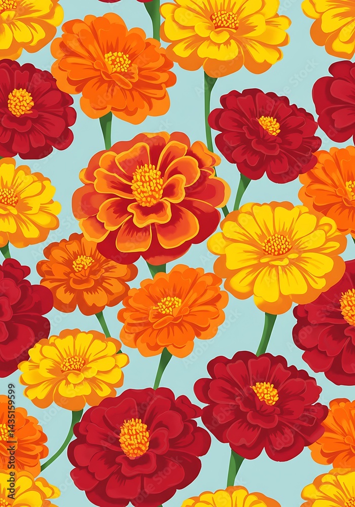 Obraz premium Crimson & Gold Bloom AI Generated