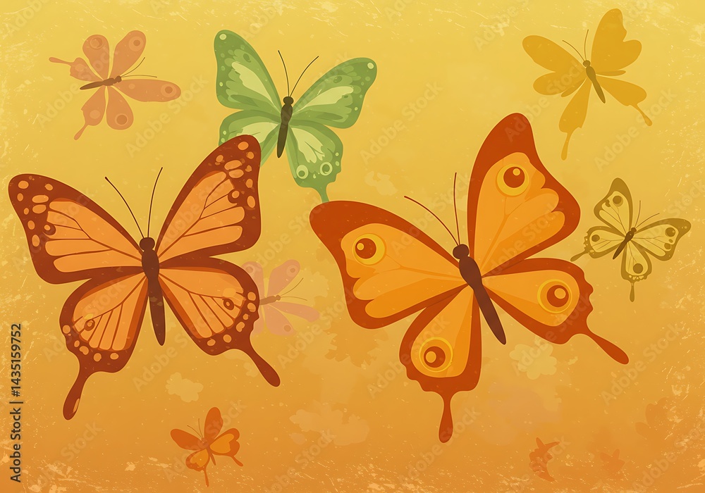 Fototapeta premium Golden Flutter AI Generated