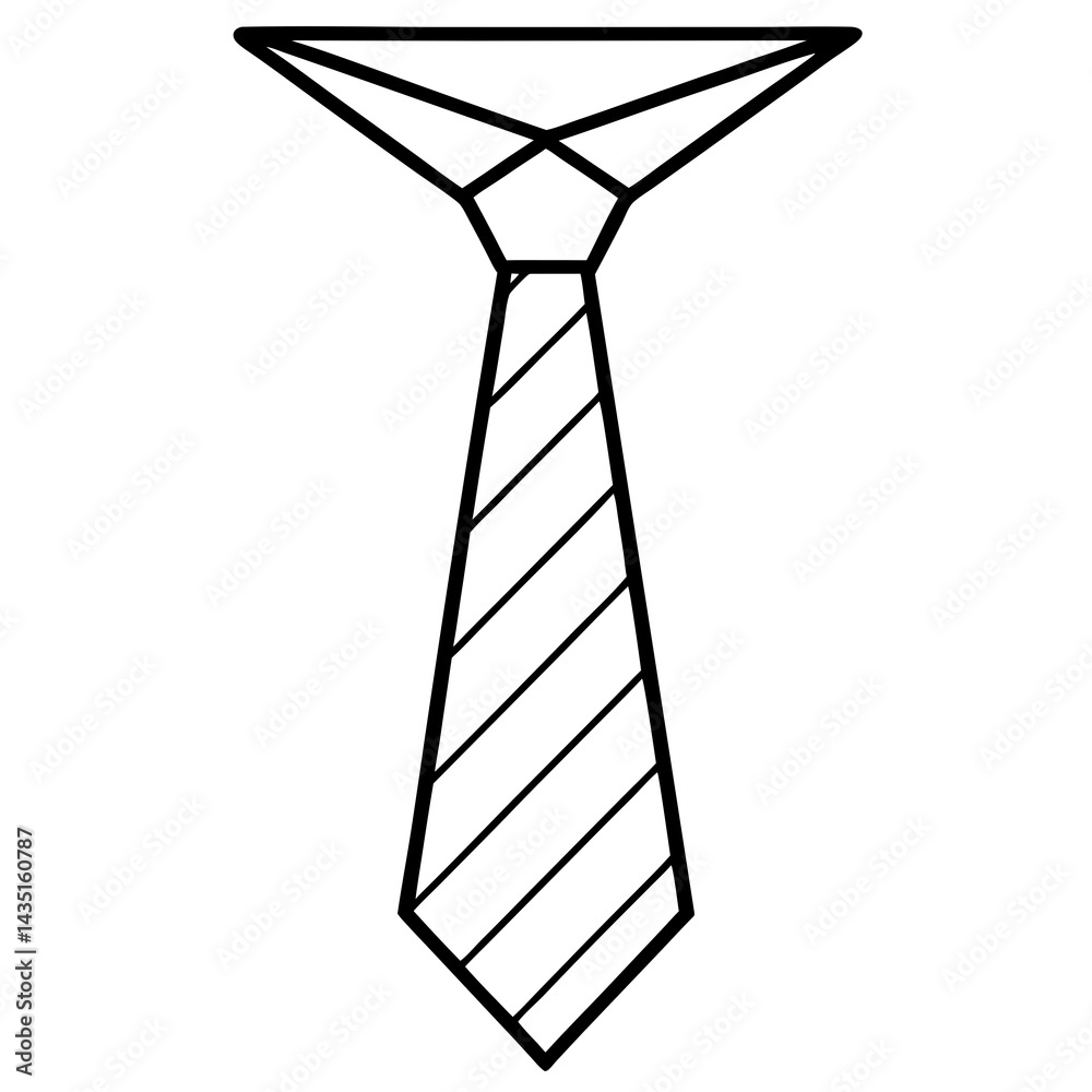 Minimal Necktie Vector on White Minimal Necktie Vector on White