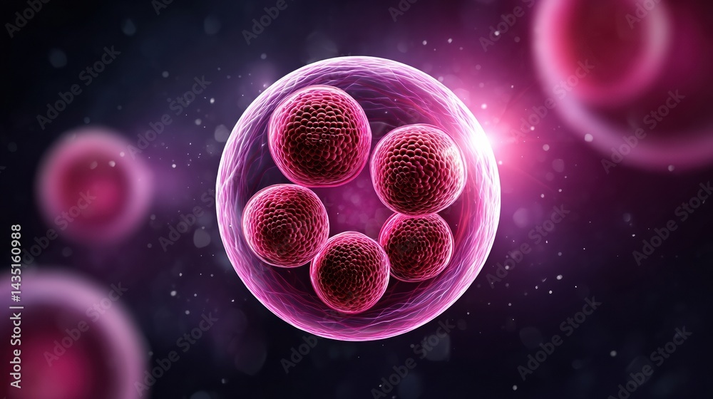 A vibrant depiction of a cell with a glowing background, showcasing its intricate structure and the beauty of microscopic life. A vibrant depiction of a cell with a glowing background, showcasing its intricate structure and the beauty of microscopic life.
