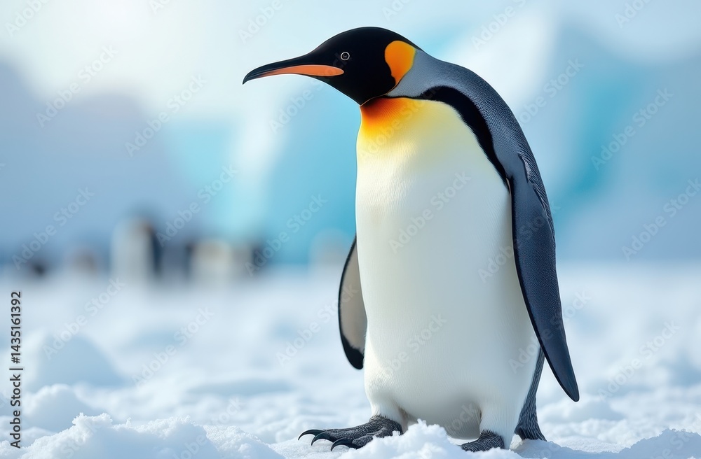 Obraz premium Image of an Emperor penguin standing majestically in its natural habitat